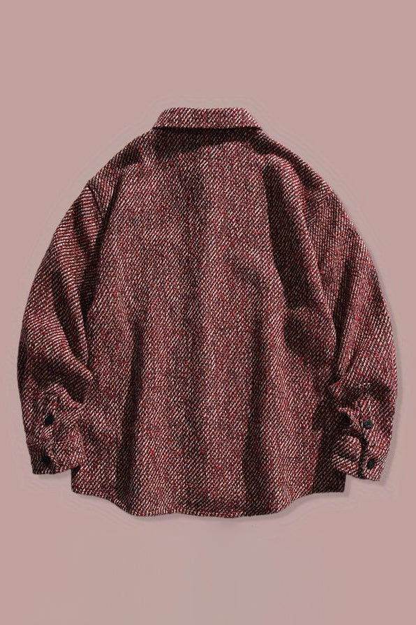 Loose Fit Wool Shirt Jacket for Men – Japanese Retro Style - 4inme