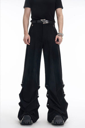 Men's Black Suede Short Jacket - Spring Crinkle Sleeve Coat - 4inme