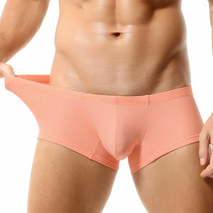 Men’s Breathable Solid Color Boxer Briefs - 4inme