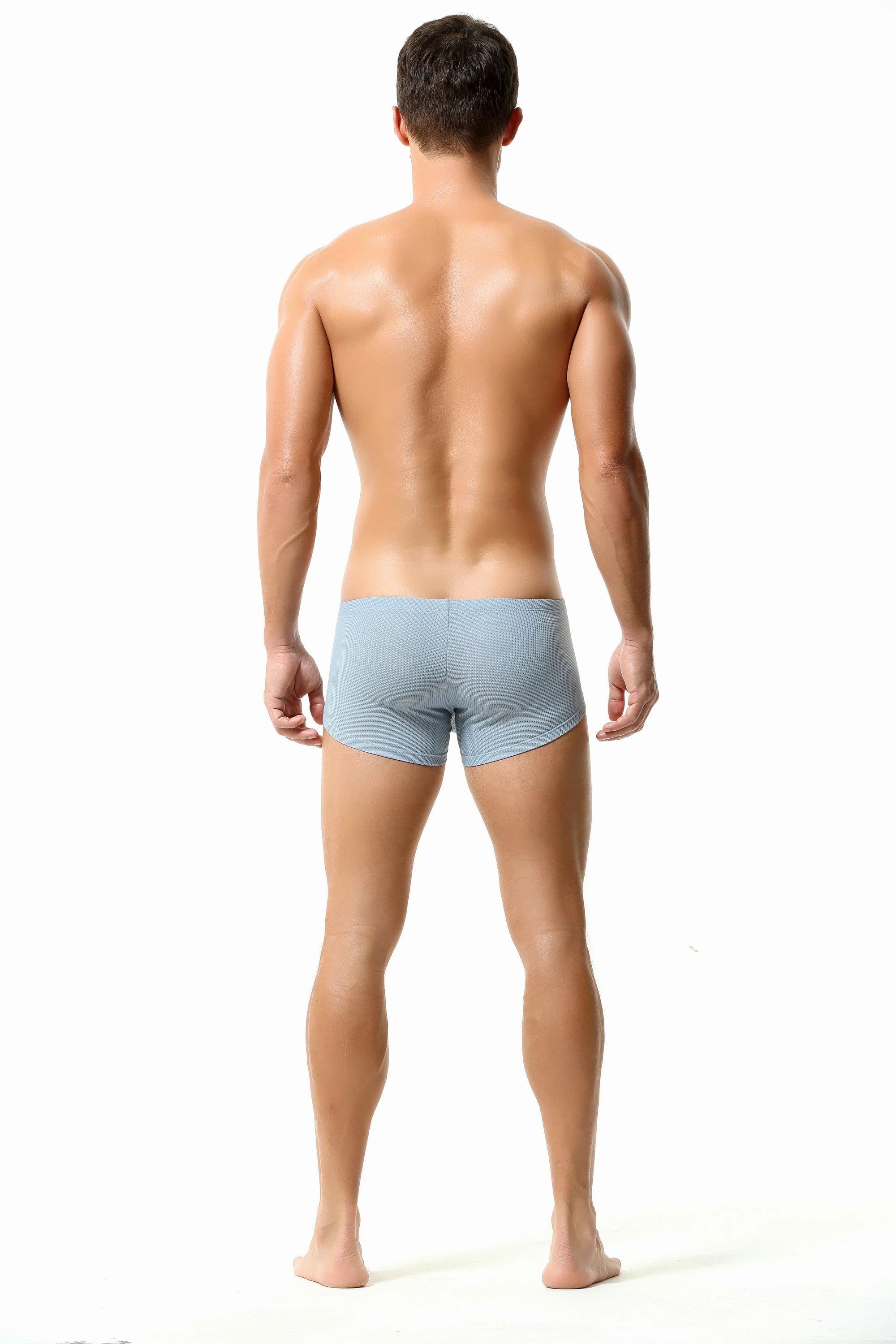 Men’s Breathable Solid Color Boxer Briefs - 4inme