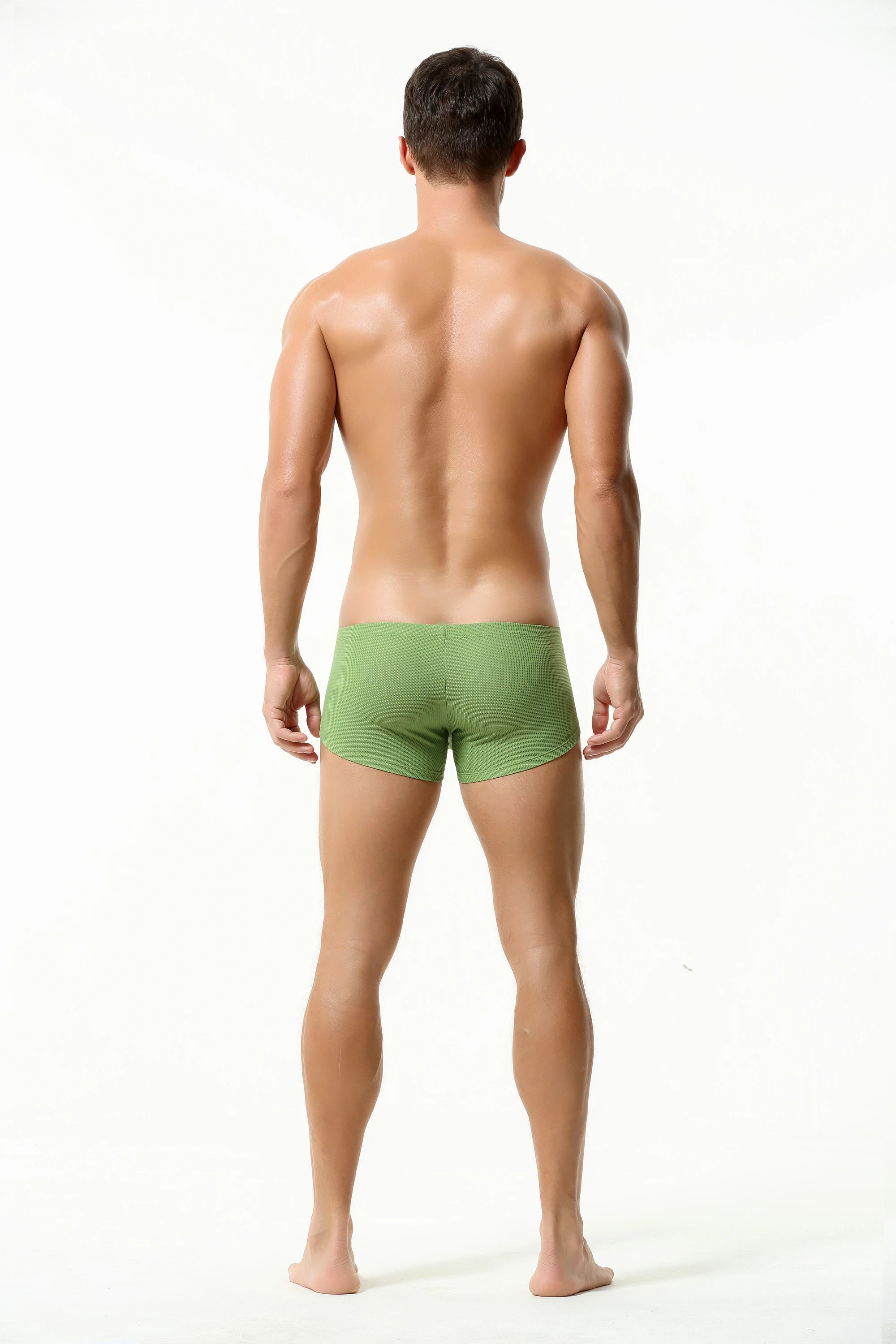 Men’s Breathable Solid Color Boxer Briefs - 4inme