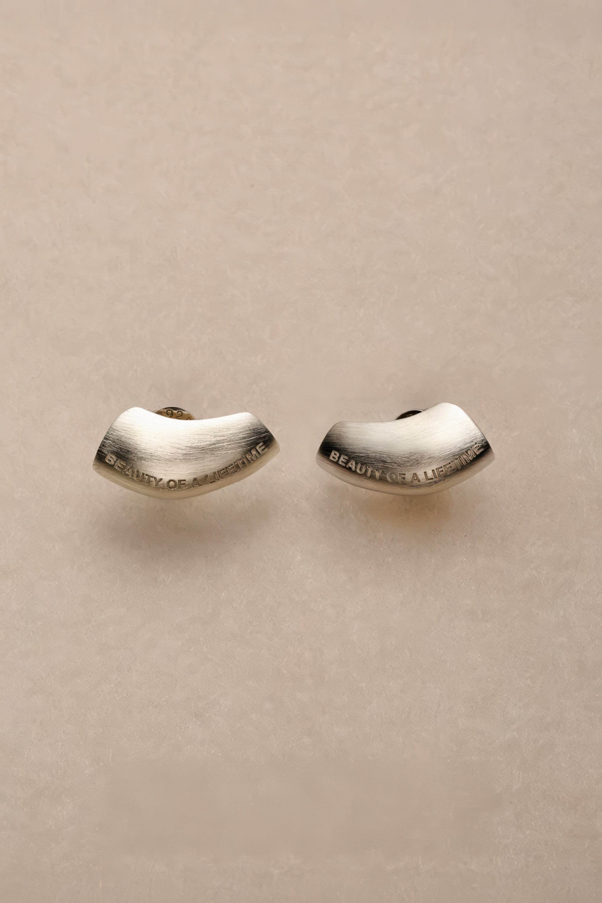 Modern Arc Earrings - Satin Finish Minimalist Jewelry,Unisex Style - 4inme