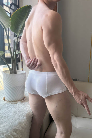 Men's Ribbed Boxer Briefs 3-Pack - Breathable Cotton Solid Color Underwear Set - 4inme