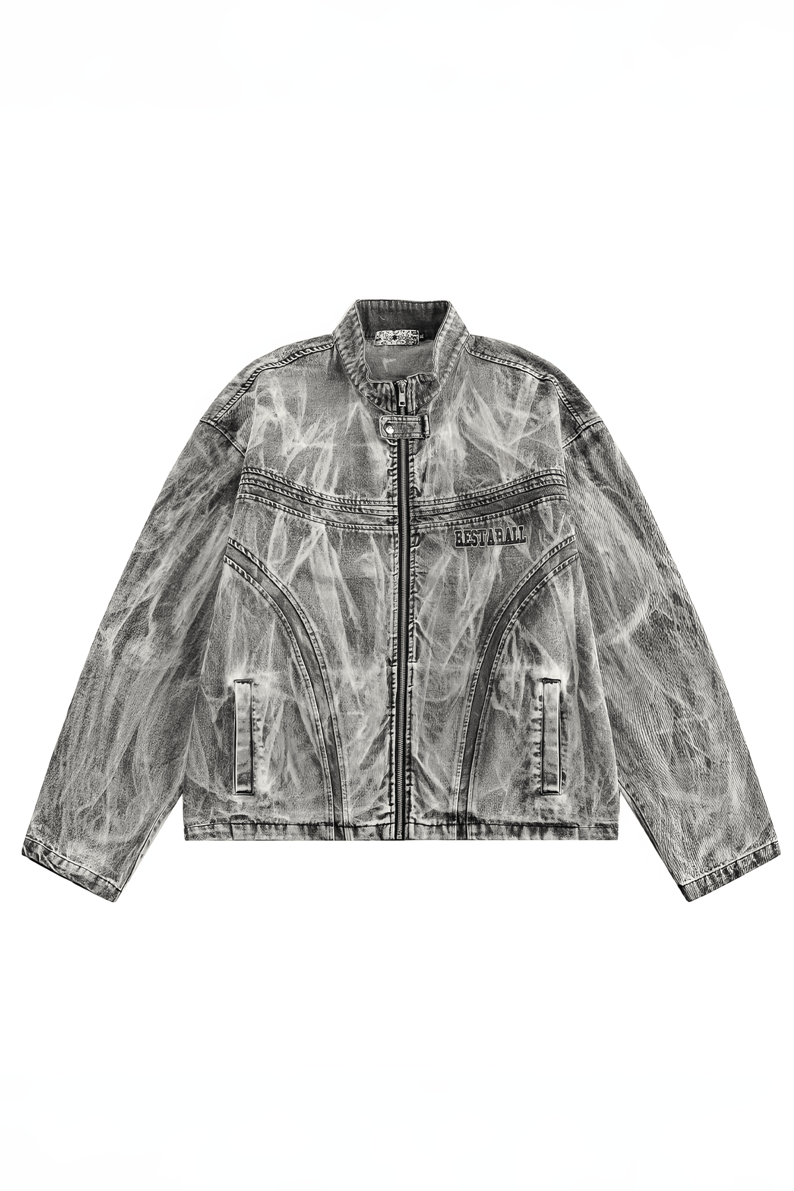 Winter Loose Graffiti Denim Jacket – Distressed & Motorcycle Style - 4inme