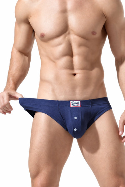 Men's Ribbed Briefs - Breathable  Solid Color Underwear