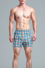 Mandlige ternet bomuldsshorts - Komfortabel og afslappet pasform