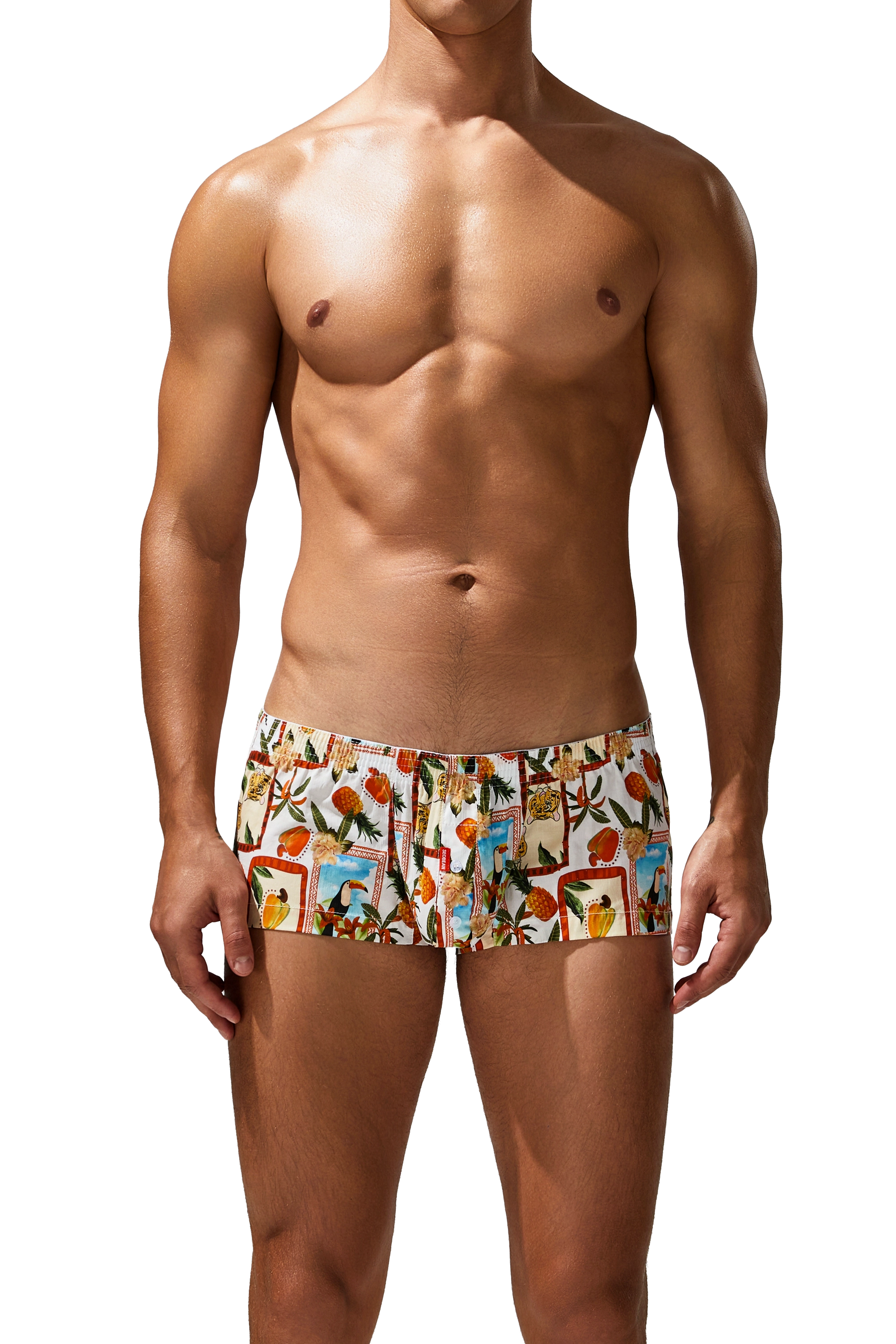 سراويل داخلية قطنية للرجال - طباعة نباتية مريحة للتنفس