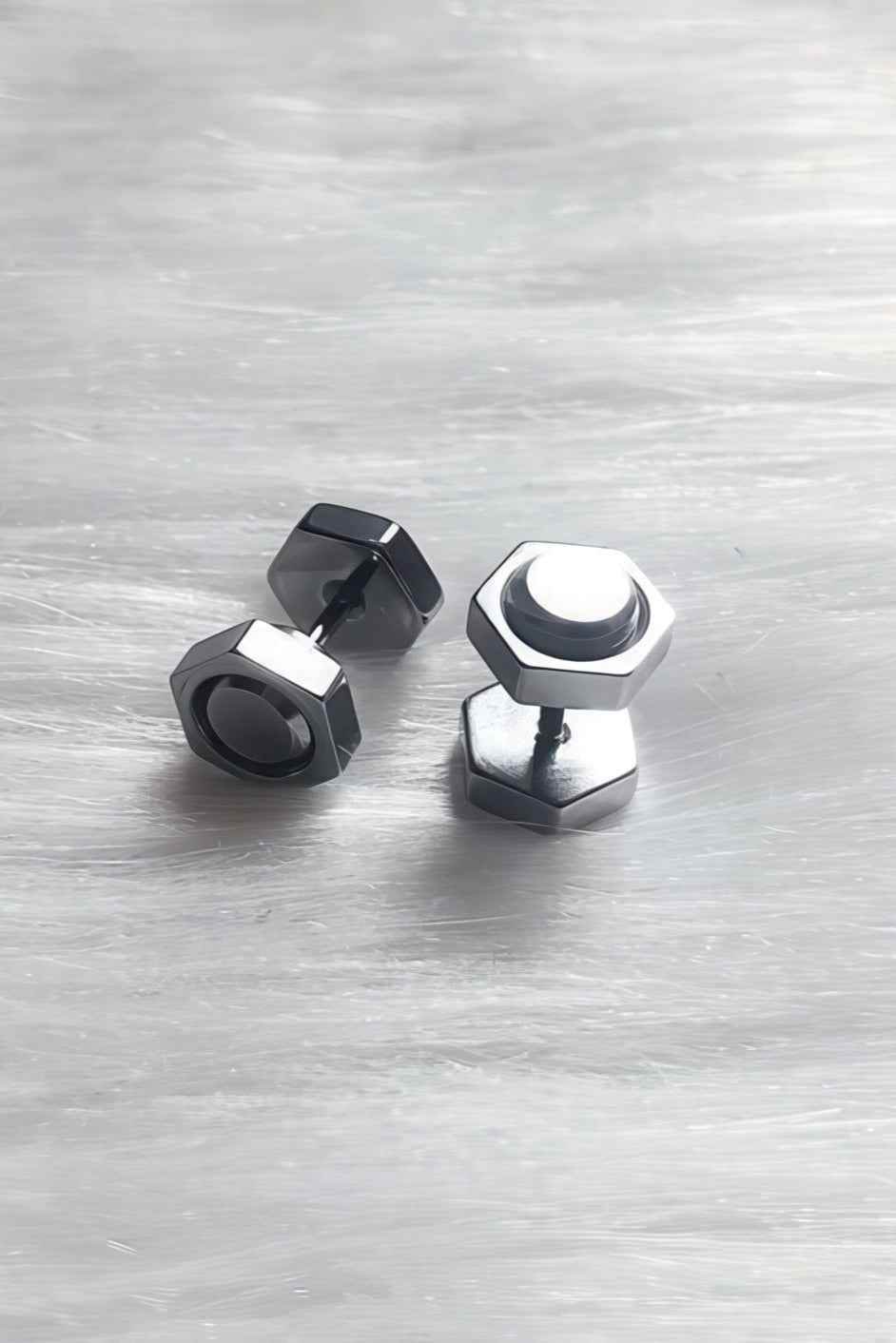 Nut and Bolt Stud Earrings for a Bold Industrial Look - 4inme