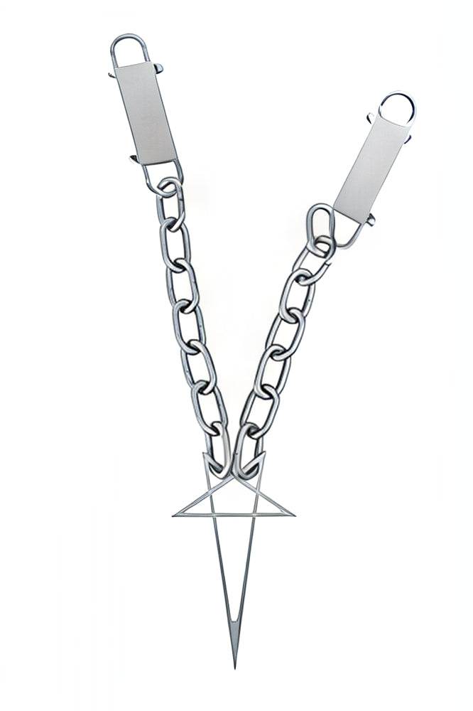 Pentagram Chain Necklace - Unisex Gothic Metal Statement Piece - 4inme