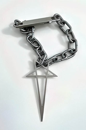 Pentagram Chain Necklace - Unisex Gothic Metal Statement Piece - 4inme