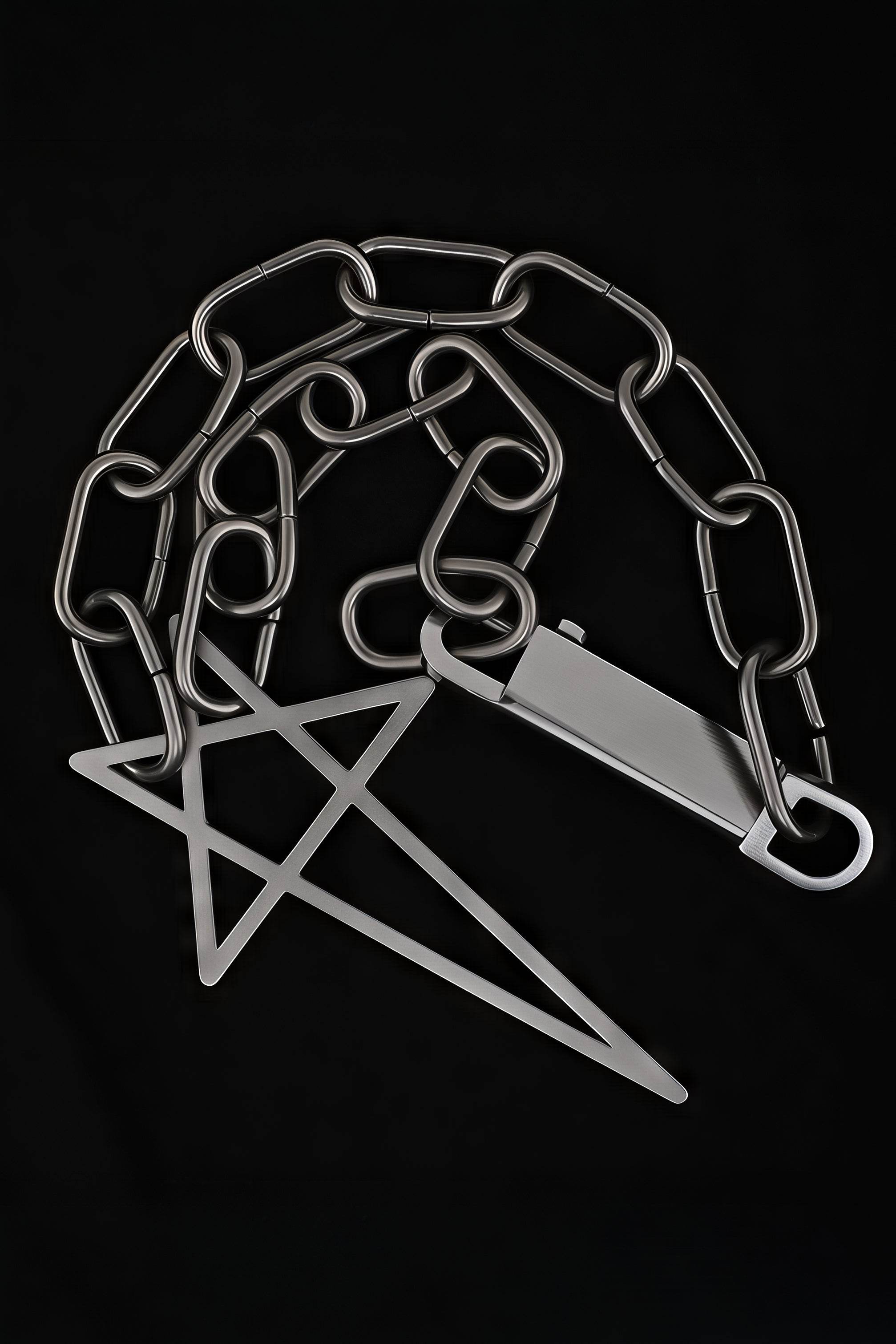 Pentagram Chain Necklace - Unisex Gothic Metal Statement Piece - 4inme