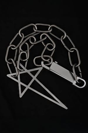 Pentagram Chain Necklace - Unisex Gothic Metal Statement Piece - 4inme