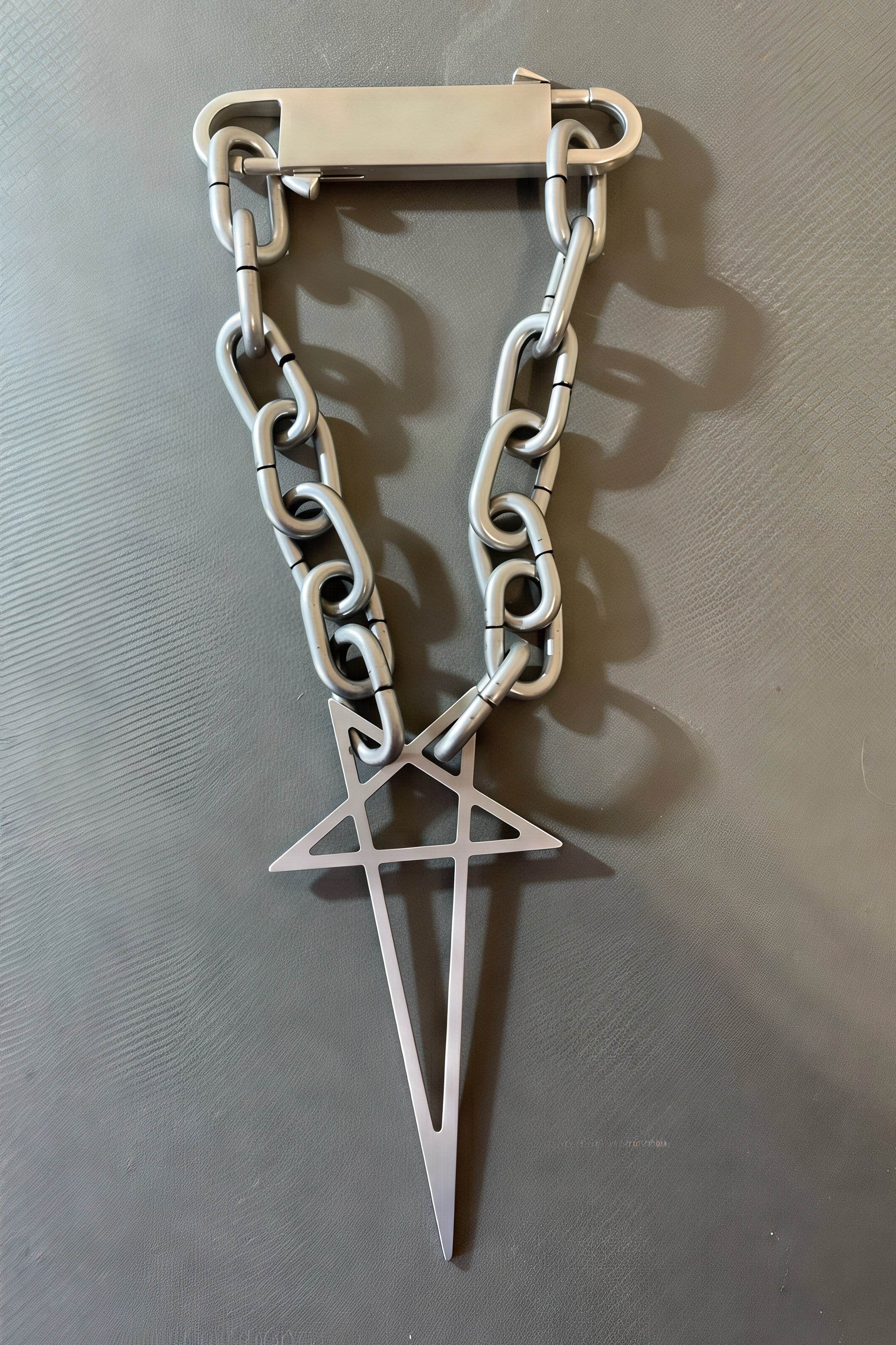 Pentagram Chain Necklace - Unisex Gothic Metal Statement Piece - 4inme