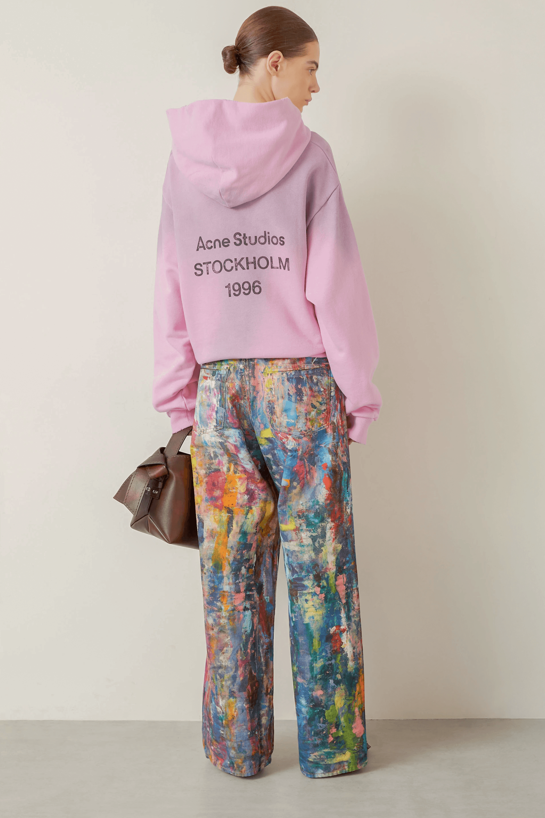 Unisex Colorblock Denim - Oil Painting Effect Relaxed Fit Pants - 4inme