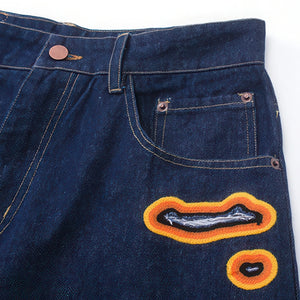 Flame Burnout Distressed Denim Jeans – Bold, Street Style Design - 4inme