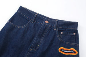 Flame Burnout Distressed Denim Jeans – Bold, Street Style Design - 4inme