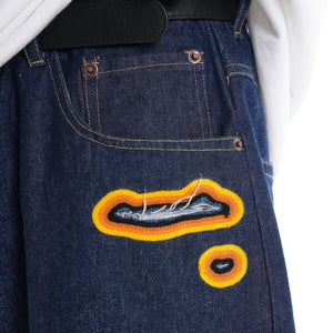 Flame Burnout Distressed Denim Jeans – Bold, Street Style Design - 4inme