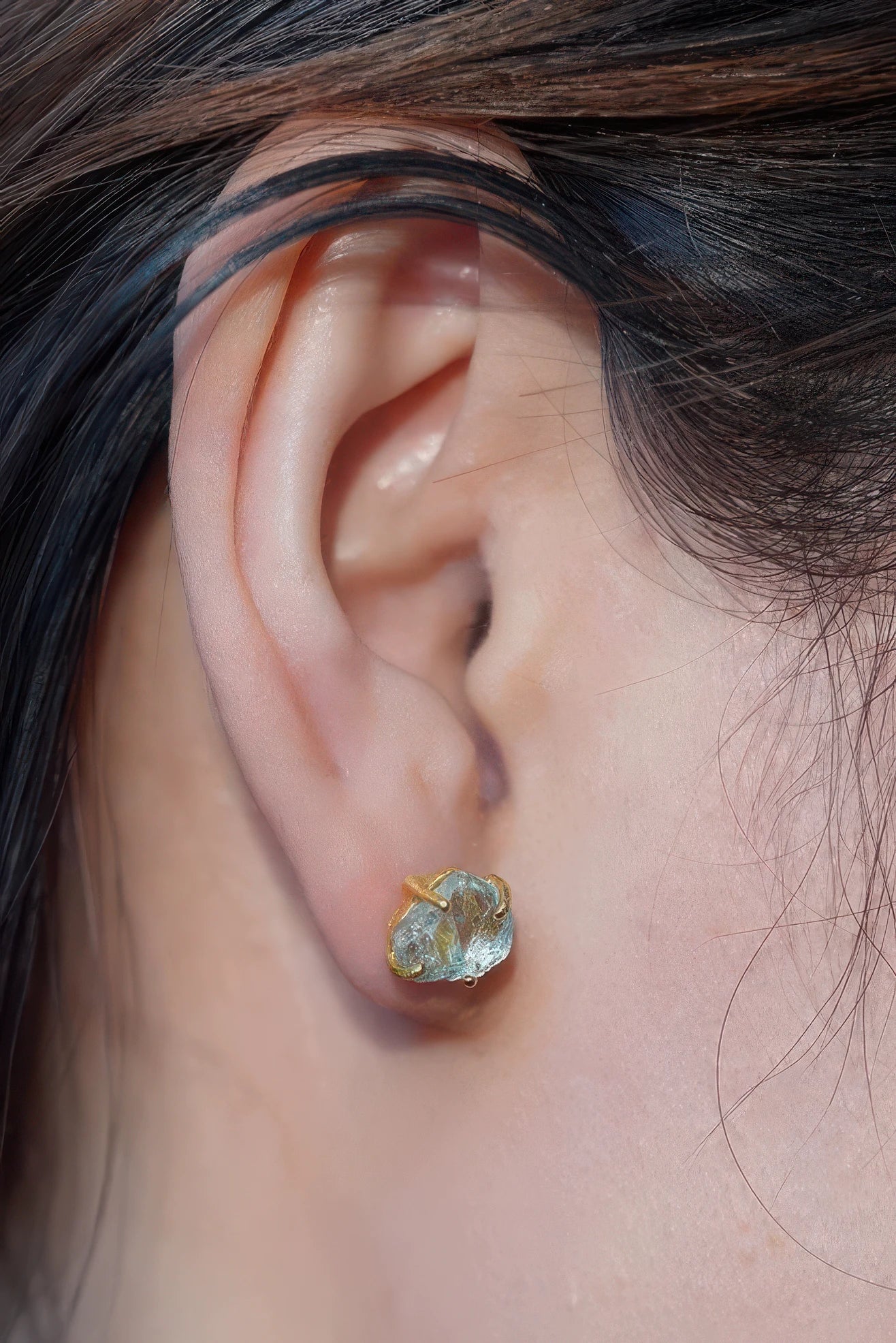 Raw Gemstone Stud Earrings Pair - 4inme