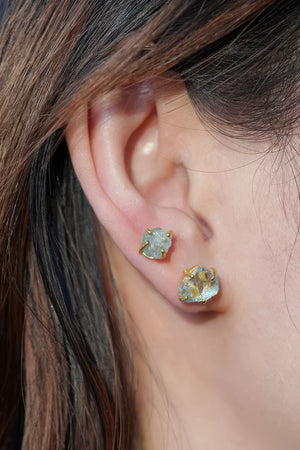 Raw Gemstone Stud Earrings Pair - 4inme