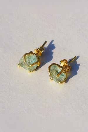Raw Gemstone Stud Earrings Pair - 4inme