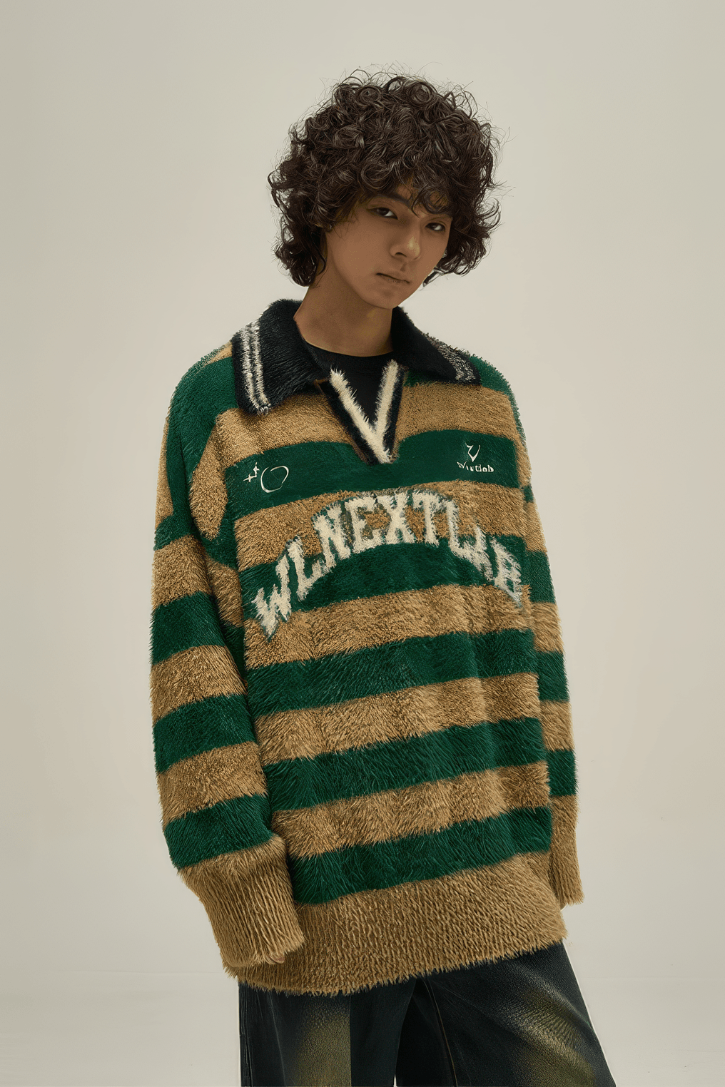 Retro American Style Oversized Knit Sweater for Couples - Winter Cozy Wear - 4inme