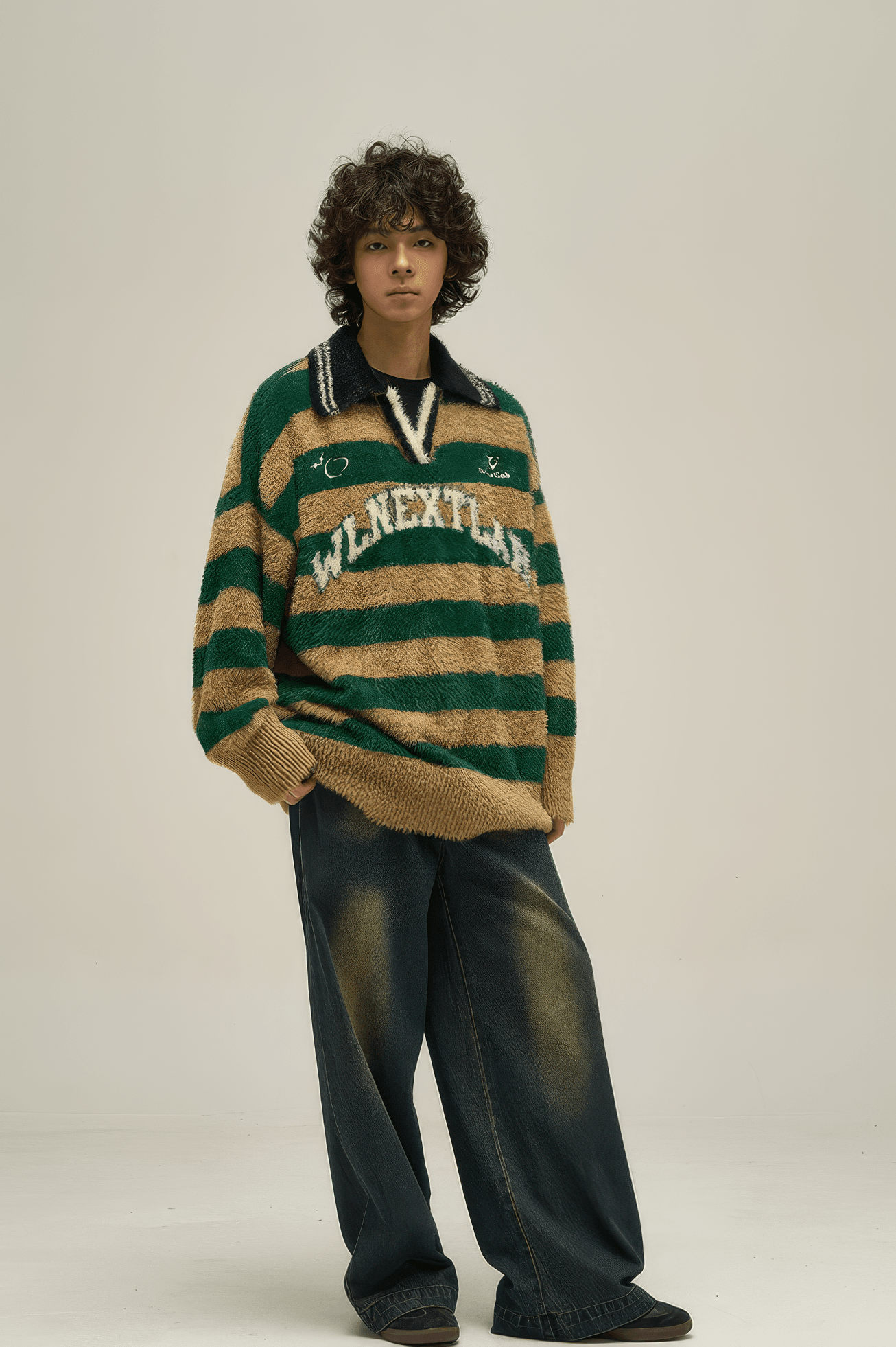 Retro American Style Oversized Knit Sweater for Couples - Winter Cozy Wear - 4inme