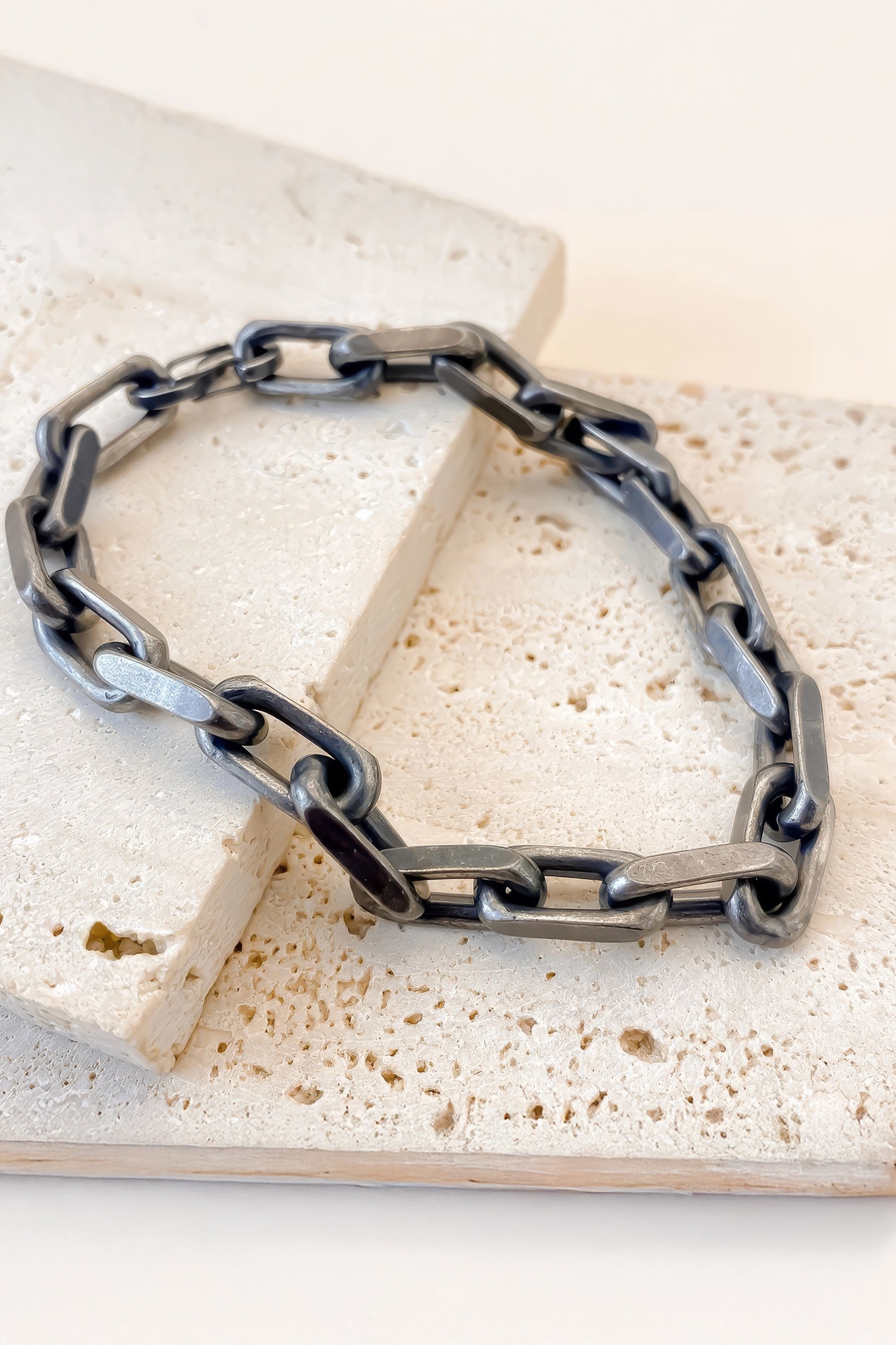 Industrial Style 8mm Cuban Chain Bracelet with Square Lock