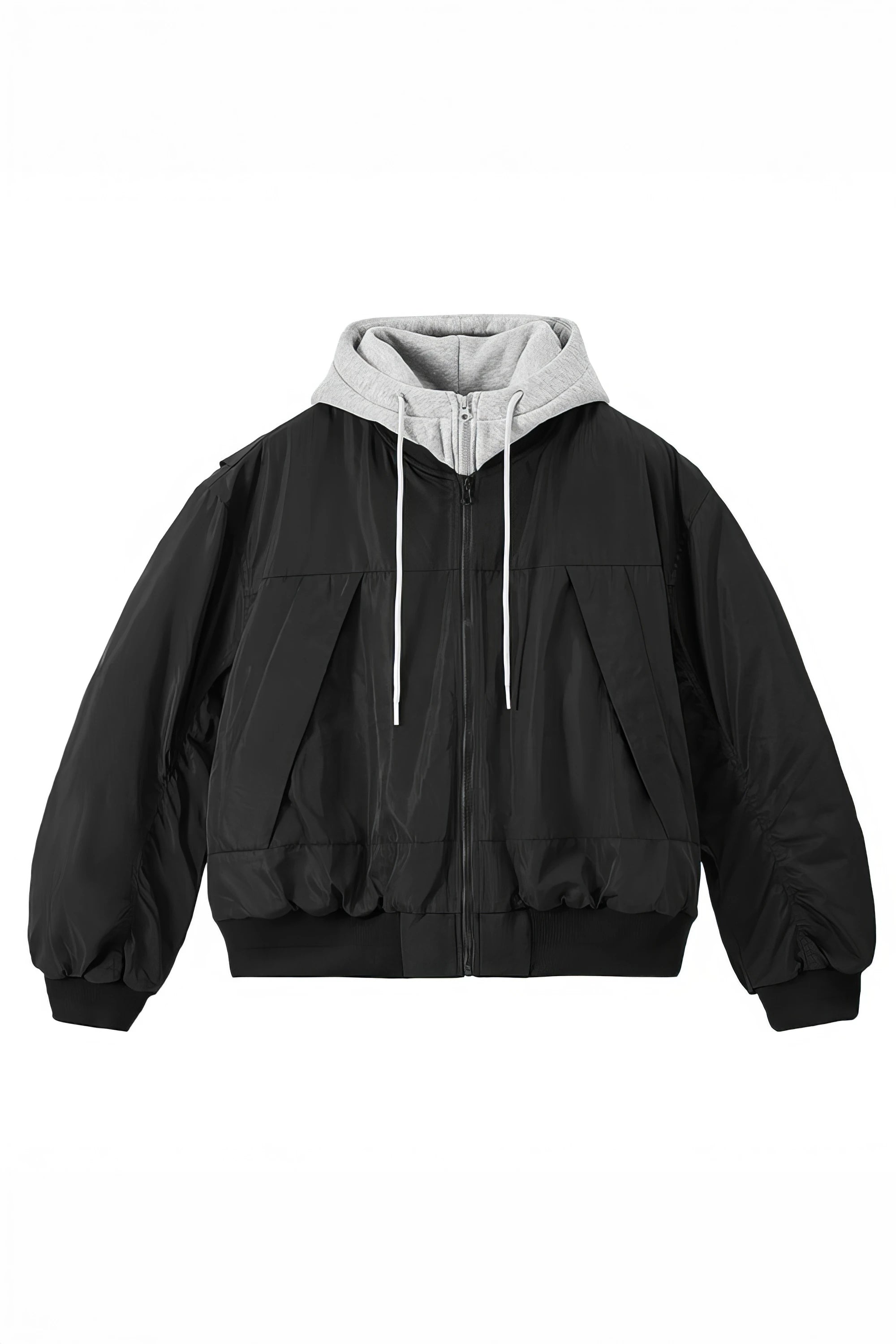 ユニセックス 着脱式レイヤードベースボールフーディジャケット