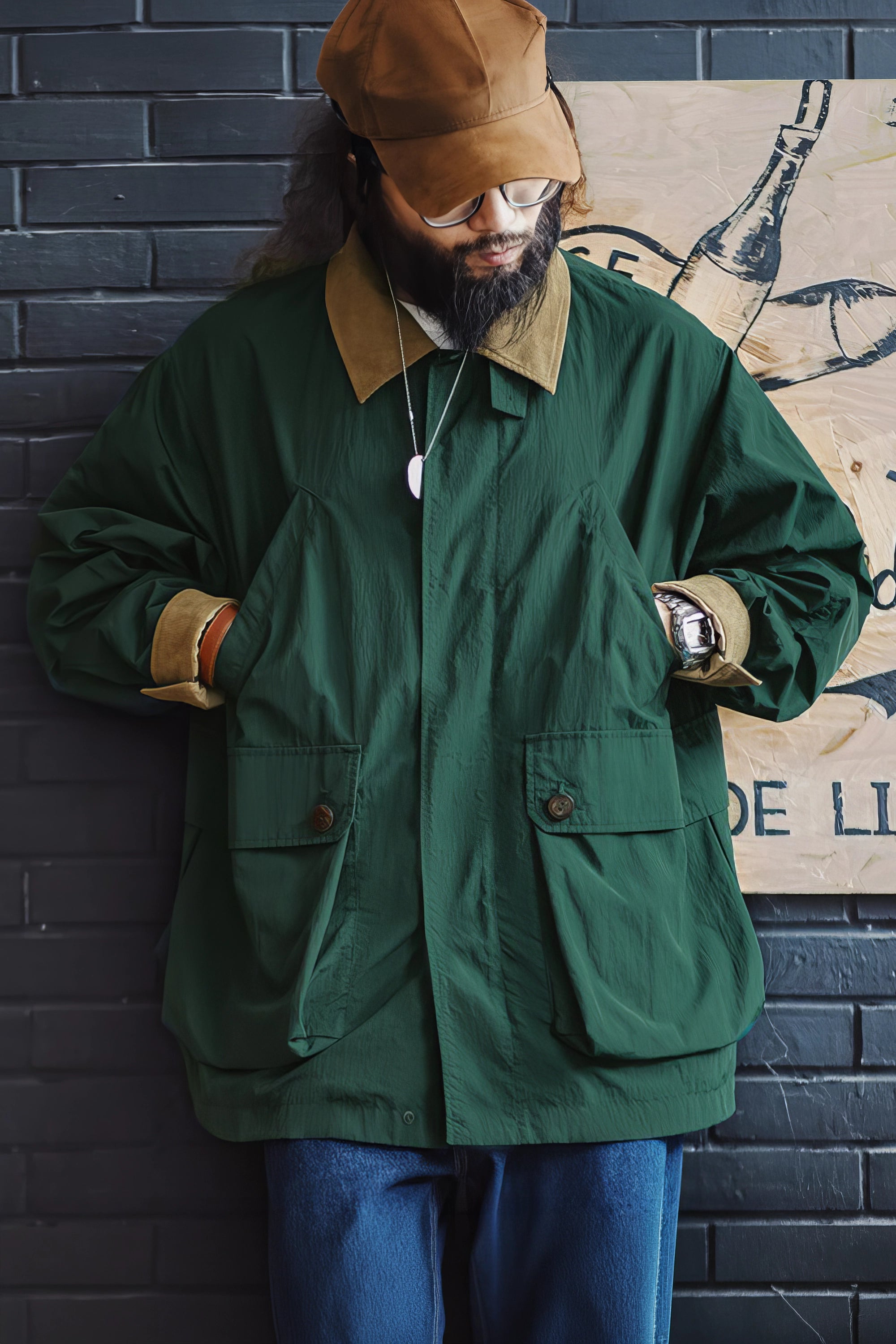 Men's Vintage American Workwear Multi-Pocket Hunting Jacket