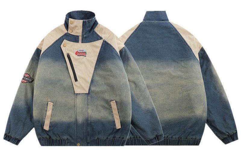 Vintage Embroidered Thickened Denim Jacket - 4inme