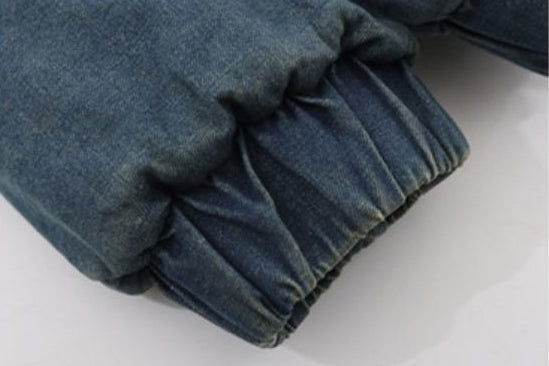 Vintage Embroidered Thickened Denim Jacket - 4inme