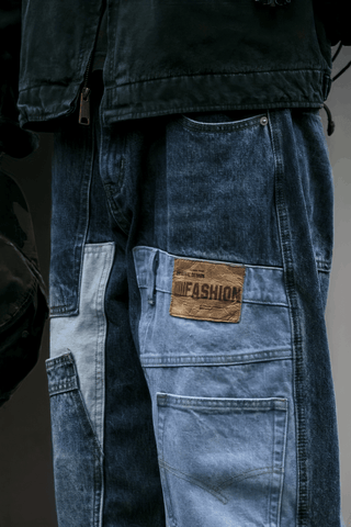 Vintage Washed 15oz Denim Cargo Pants – Loose Fit - 4inme
