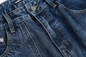 Vintage Washed 15oz Denim Cargo Pants – Loose Fit - 4inme