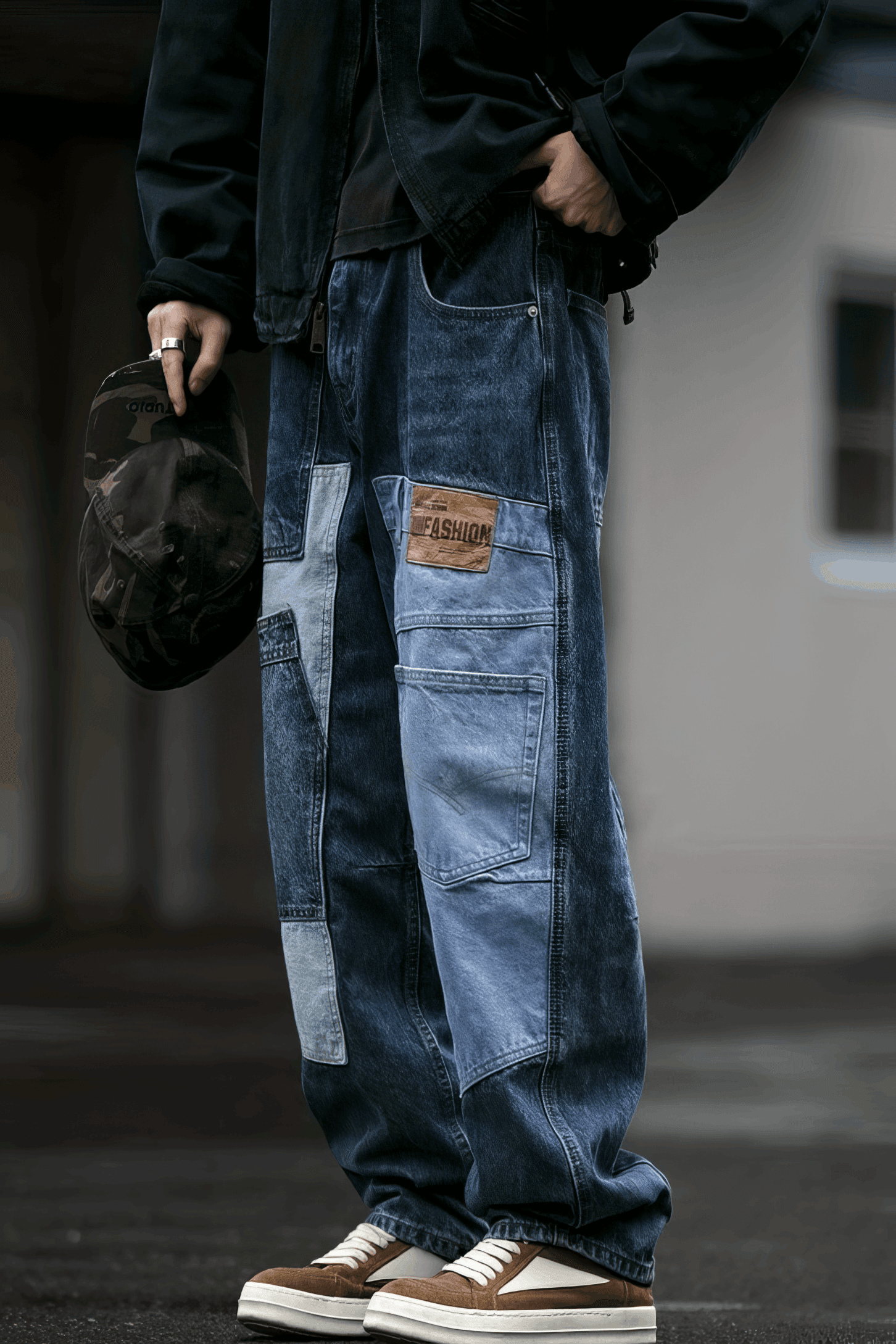 Vintage Washed 15oz Denim Cargo Pants – Loose Fit - 4inme