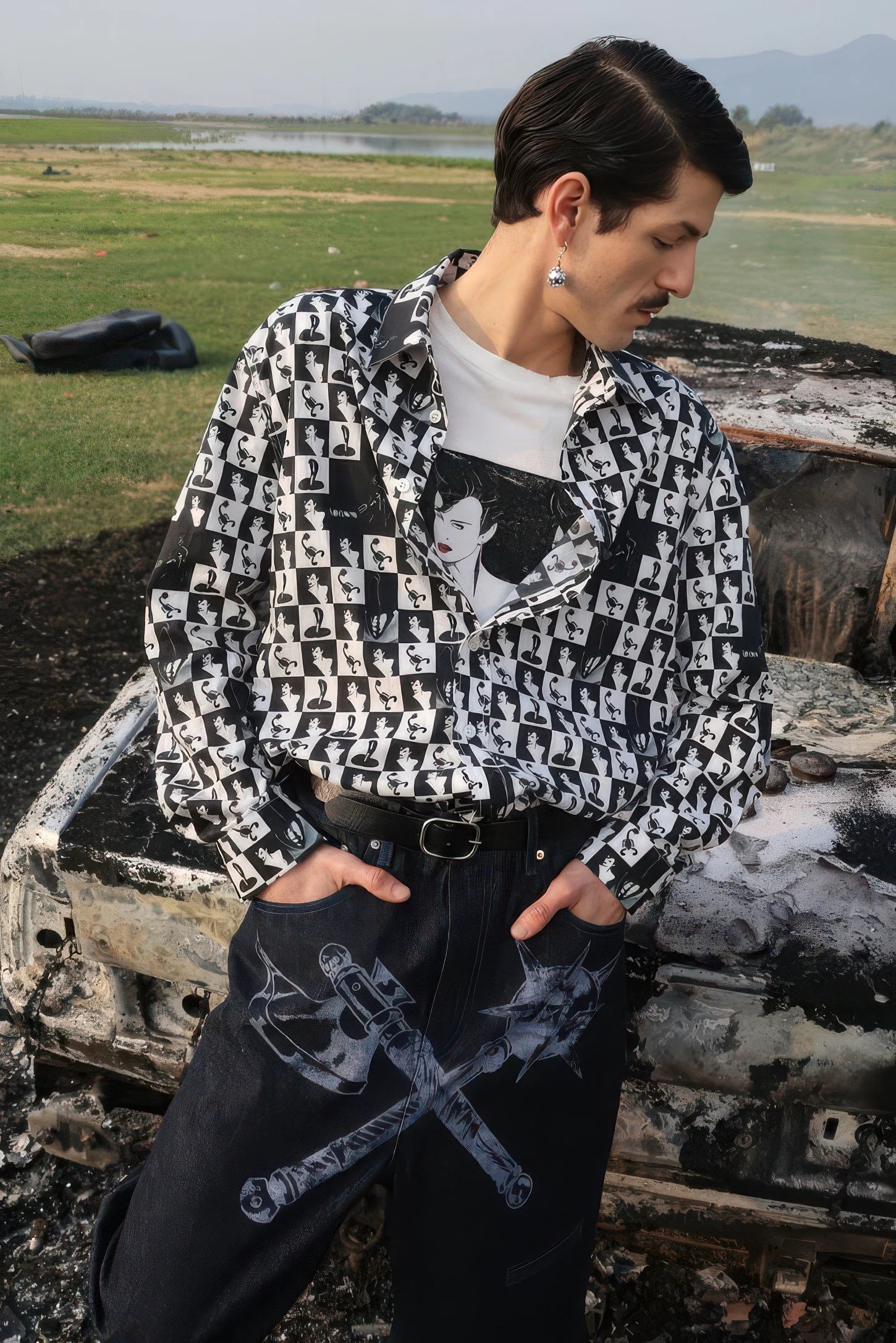 Warrior Chain Ball Earrings – Edgy & Unisex Statement Piece (Pair) - 4inme