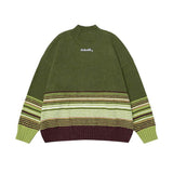 Winter Color-Block Knit Sweater with Embroidery – Cozy and Warm - 4inme