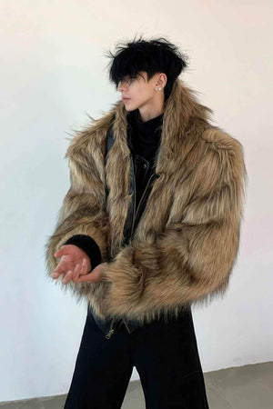 Winter Fashionable PU Leather Jacket for Men with Faux Fur, Reversible Design - 4inme