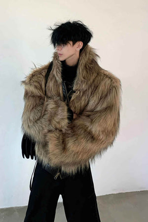 Winter Fashionable PU Leather Jacket for Men with Faux Fur, Reversible Design - 4inme