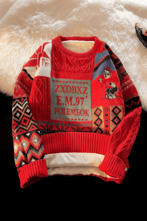 Winter Men’s Heavy Knit Sweater – Fleece Lined, Loose Fit - 4inme