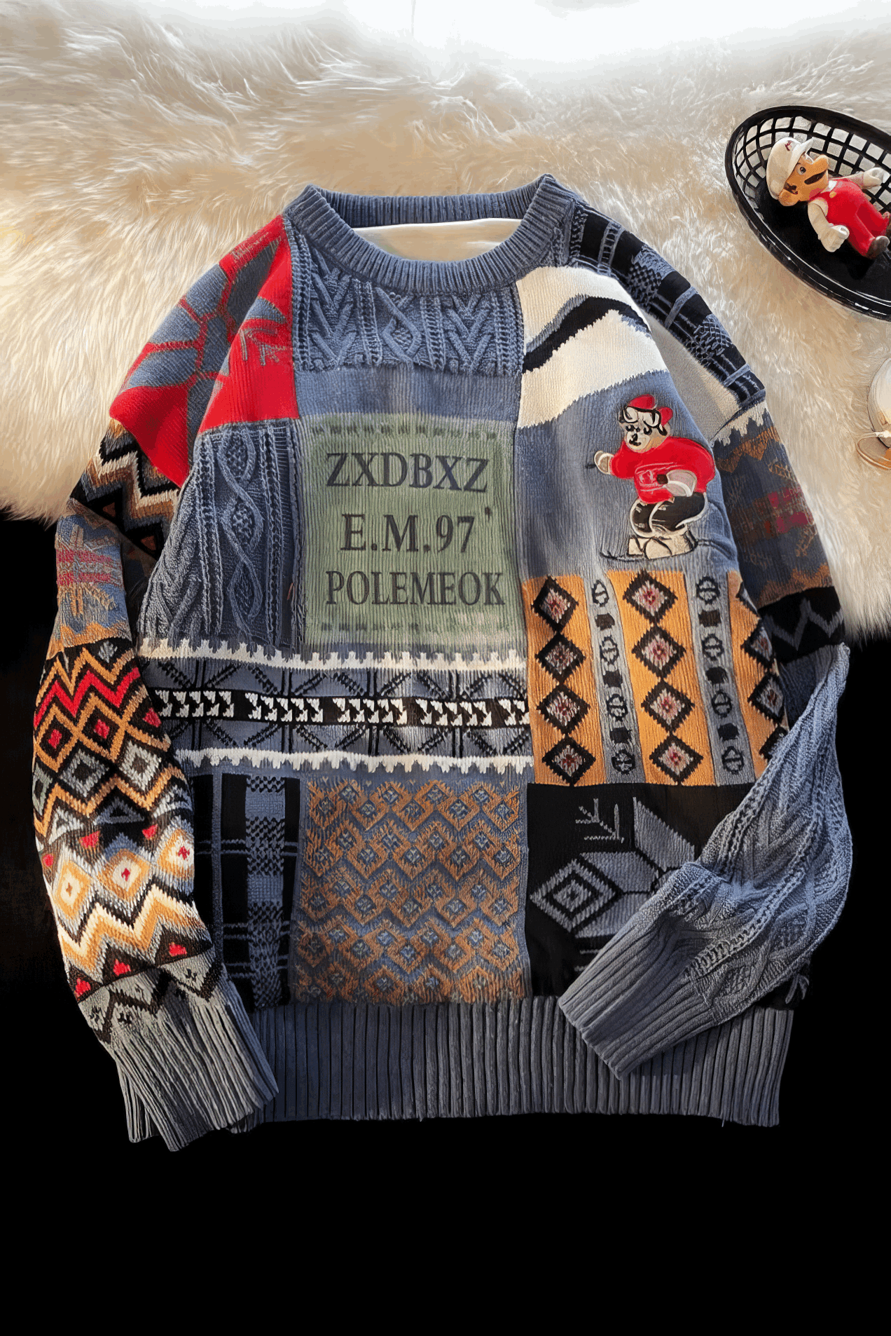 Winter Men’s Heavy Knit Sweater – Fleece Lined, Loose Fit - 4inme