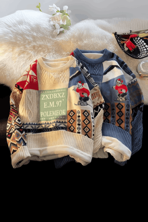 Winter Men’s Heavy Knit Sweater – Fleece Lined, Loose Fit - 4inme