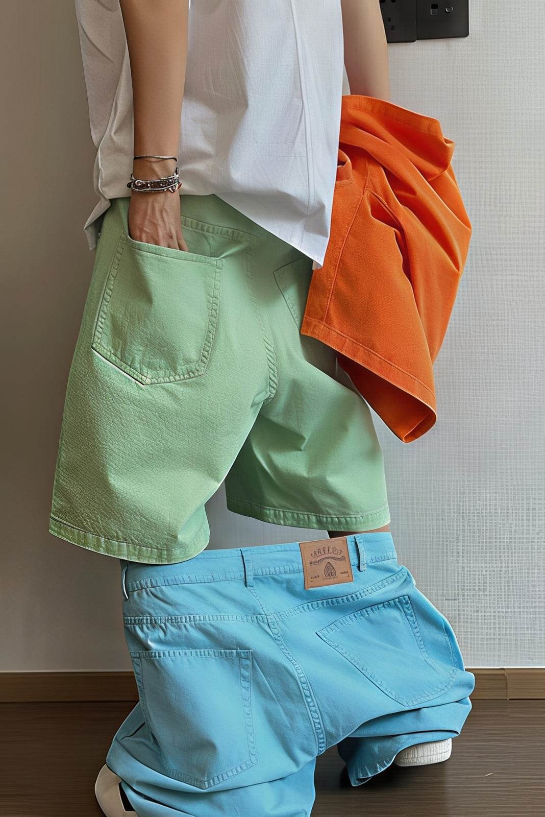 Men's Washed Canvas Shorts - Summer Solid Pastel Colors - 4inme