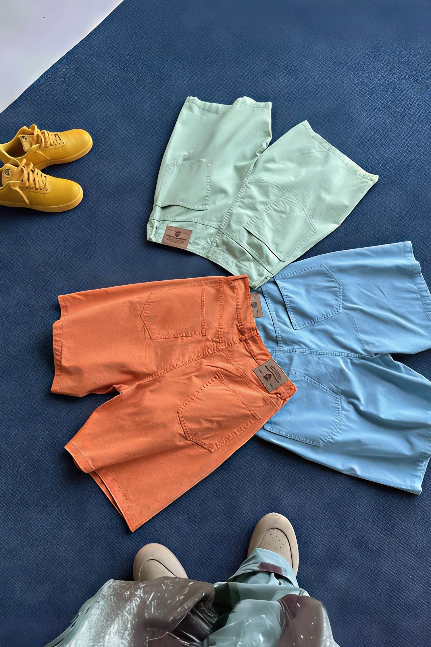 Men's Washed Canvas Shorts - Summer Solid Pastel Colors - 4inme