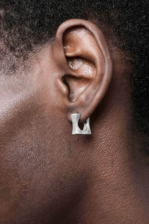 Men's Square Sterling Silver Earrings - Trendy Minimalist Design - 4inme