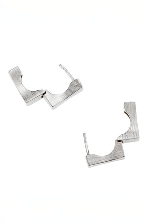 Men's Square Sterling Silver Earrings - Trendy Minimalist Design - 4inme