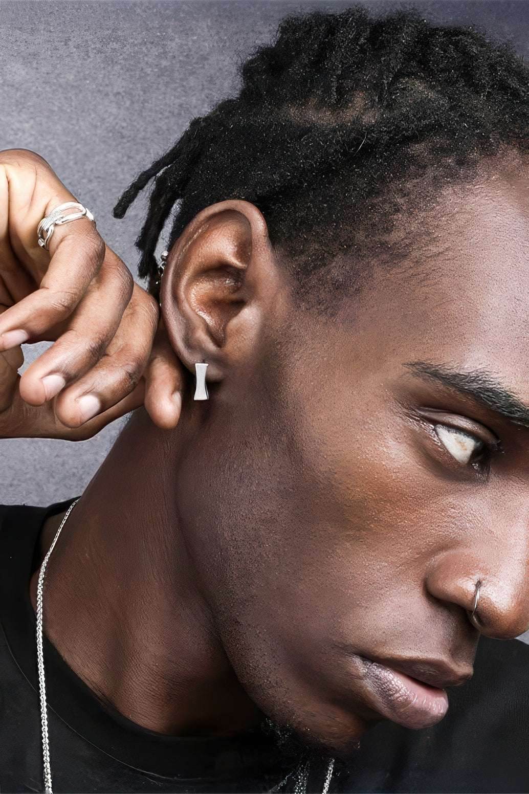 Men's Square Sterling Silver Earrings - Trendy Minimalist Design - 4inme