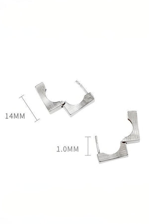 Men's Square Sterling Silver Earrings - Trendy Minimalist Design - 4inme