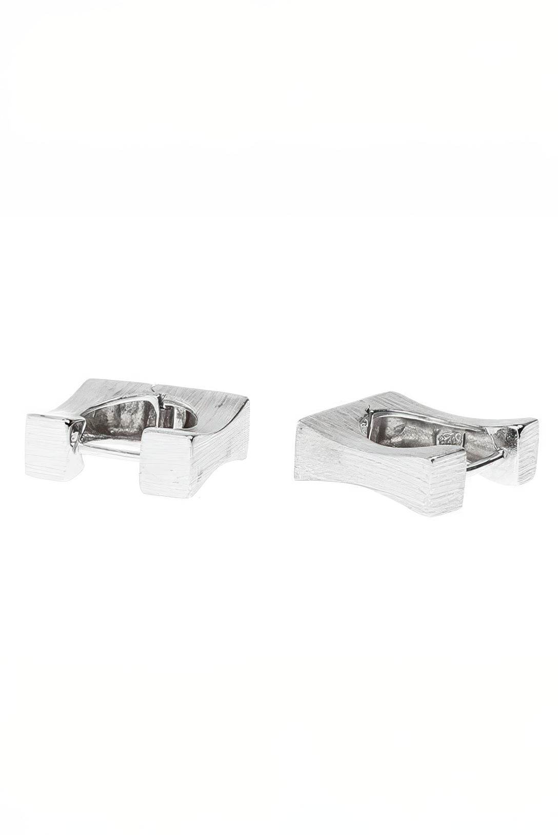 Men's Square Sterling Silver Earrings - Trendy Minimalist Design - 4inme